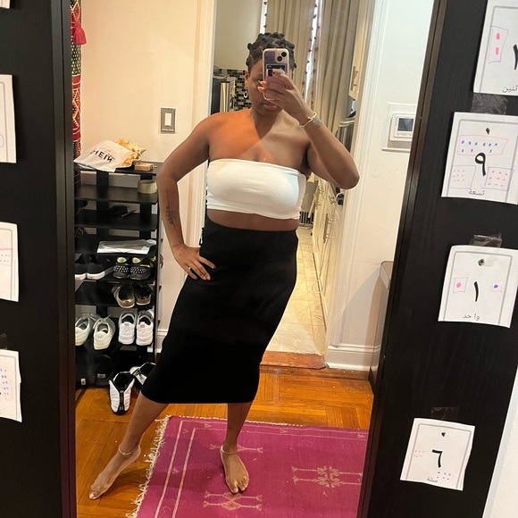 CALVIN KLEIN Black Knit MIDI Skirt - Picture 3 of 5